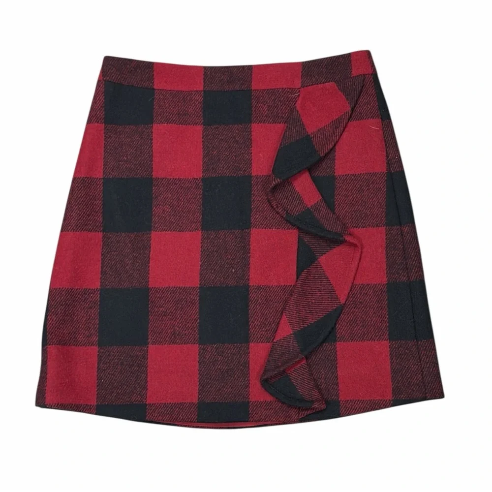 J. Crew Plaid Red and Black Women's Skirt